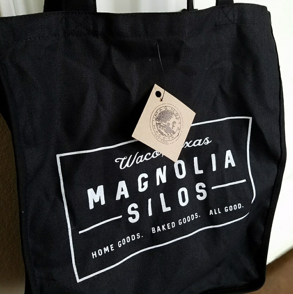 Authentic Magnolia Silos Black Canvas Tote